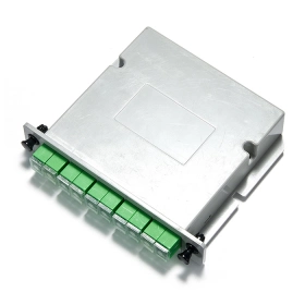 Divisor de fibra PLC 1x4, casete LGX estándar, SC / APC, monomodo