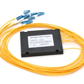 1x8 PLC光纤分路器，熔接/无接头ABS模块，900μm，SC / APC，单模