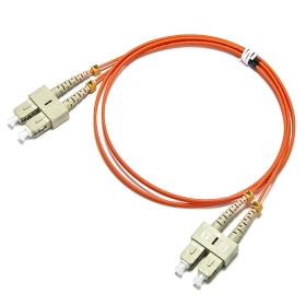 SC至SC UPC双工OM2 2.0mm PVC光纤跳线，1m