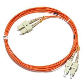 SC至SC UPC双工OM2 2.0mm LSZH光纤跳线，1m