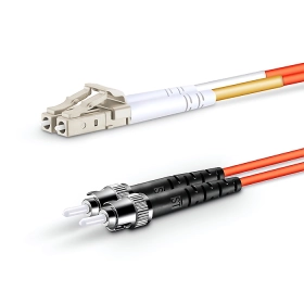 LC to ST UPC Duplex OM2 2.0mm LSZH Fiber Patch Cable, 1m