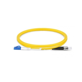 LC to ST UPC Duplex OS2 2.0mm PVC Fiber Patch Cable, 1m