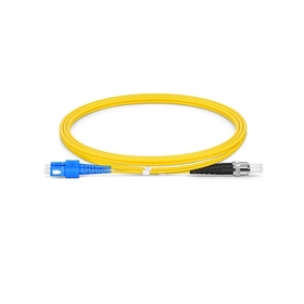 SC to ST UPC Duplex OS2 2.0mm PVC Fiber Patch Cable, 1m