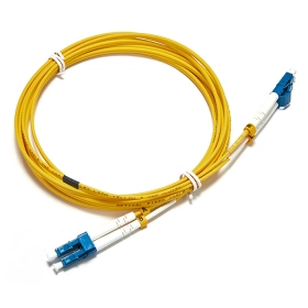 B级LC至LC UPC双工典型值0.12dB IL OS2 PVC BIF电缆，1m