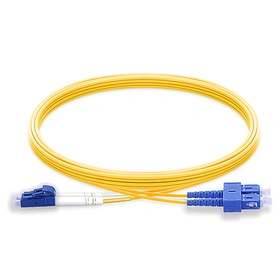 LC to SC UPC Duplex OS2 2.0mm PVC BIF Patch Cable, 1m