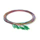 LC APC 12 fibras OS2 sin cubierta codificado por colores 0,9 mm Pigtail, 1 m