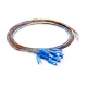 SC UPC 12 Fibers OS2 Unjacketed Color-Coded 0.9mm Pigtail, 1m