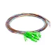SC APC 12 Fibers OS2 Unjacketed Color-Coded 0.9mm Pigtail, 1m