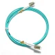 Cable de conexión de fibra de PVC blindado LC a LC UPC dúplex OM3, 1 m