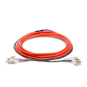 Customized LC/SC/FC/ST/LSH OM1/2 Indoor Breakout Cable, 4 Fibers