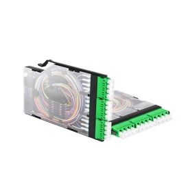 3个LC APC Quad，12光纤OS2单模FHX接头盒，预装载的彩色编码尾纤