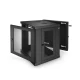 12U GV600-Series 19" 4-Post Wall Mount Cabinet with Vented Front Door, Hinged Back