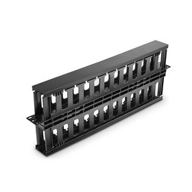 1U Plastic Dual Sided Horizontal Cable Manager with Finger Duct