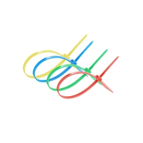 100pcs/Bag 6in.L x 0.15in.W ID Marker Nylon Cable Ties-Outside Flag, Blue