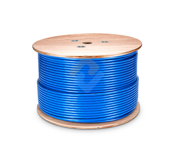 1000英尺（305m）Cat5e铝箔（FTP）固态PVC CMR蓝色散装以太网电缆
