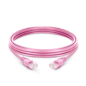 超五类Cat5e裸露非屏蔽（UTP）PVC粉色跳线