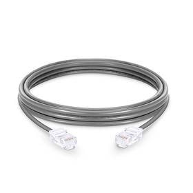 Cat5e非引导式非屏蔽（UTP）PVC灰色跳线，6英寸