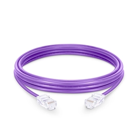 Cat5e Non-booted Unshielded (UTP) PVC Purple Patch Cable, 6in